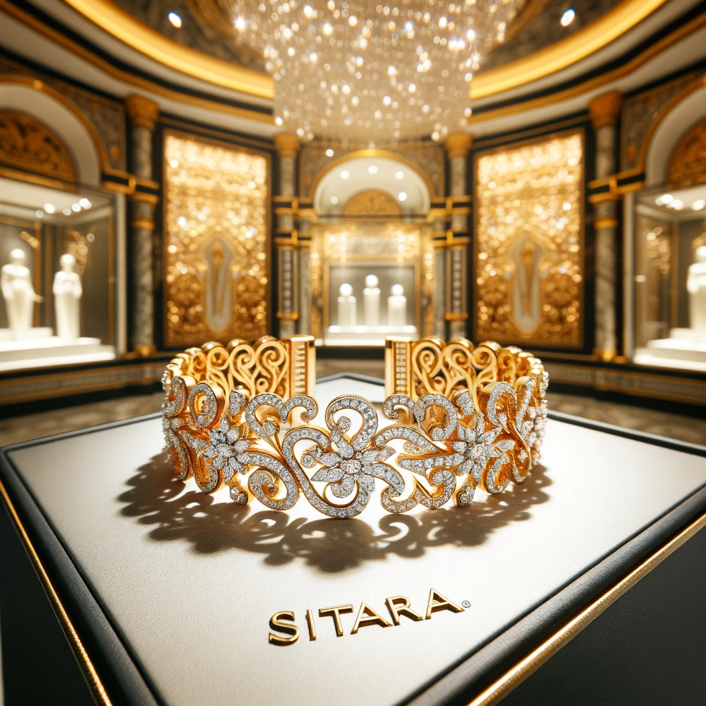 Bracelet en or jaune avec diamants