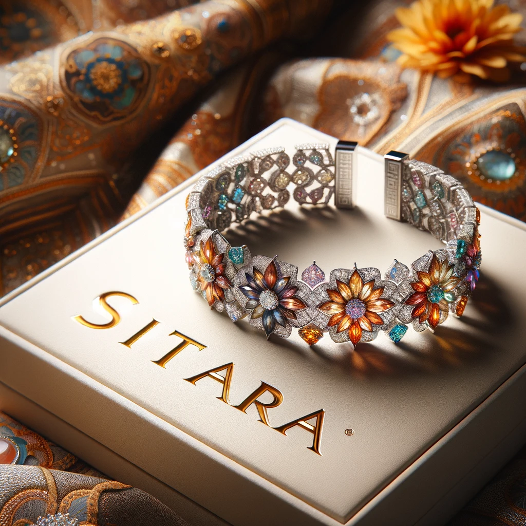 Bracelet de luxe avec diamants colorés