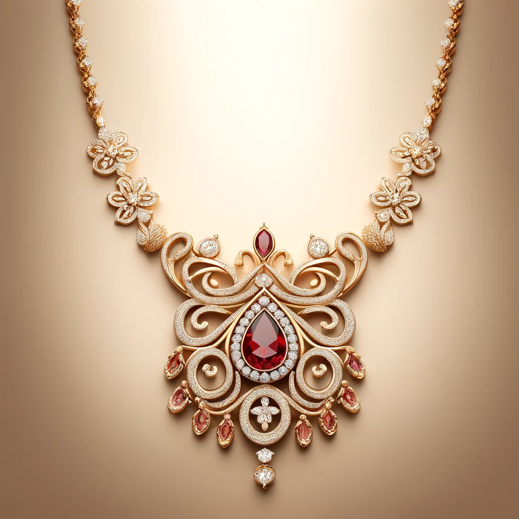 Collier en Or avec Motif Symétrique