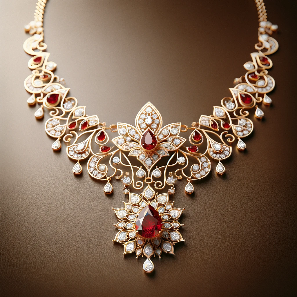 Collier en or délicat avec pendentif central
