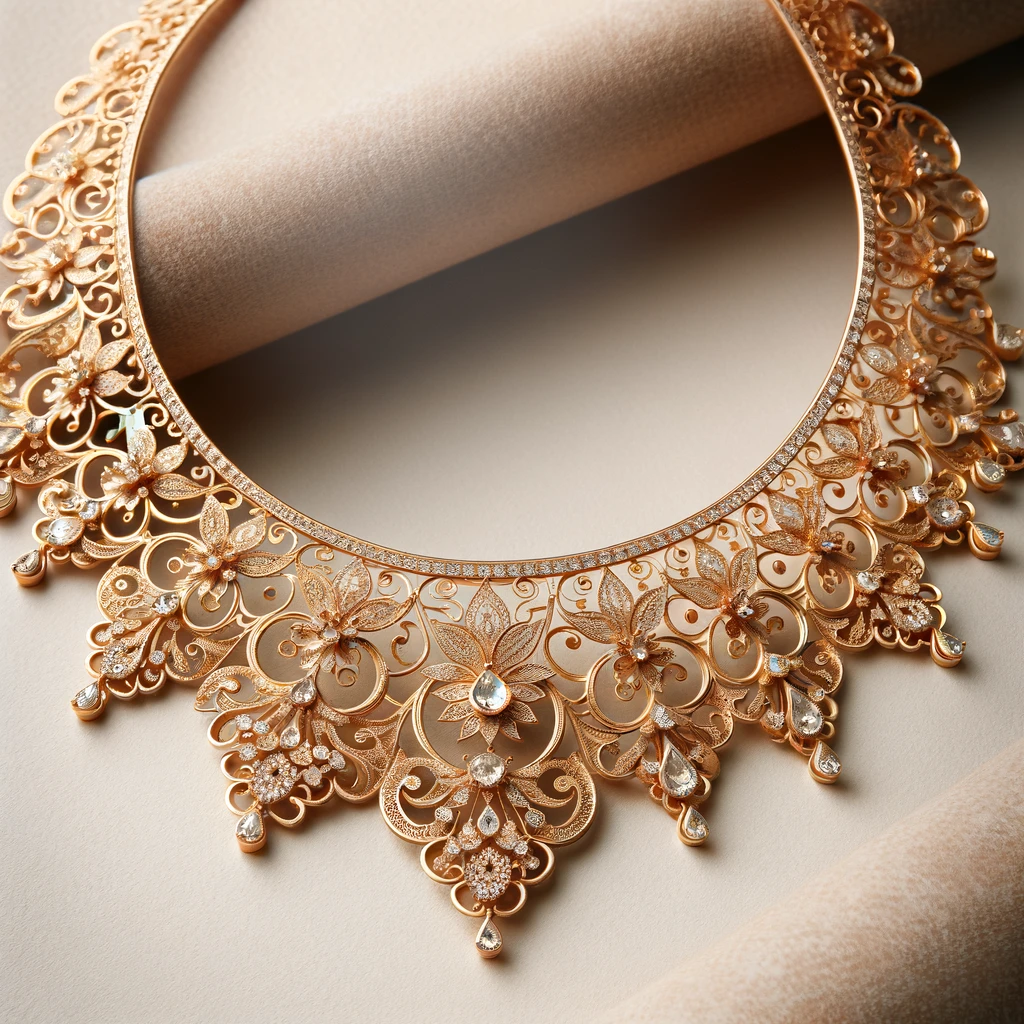 Collier en or avec filigrane délicat